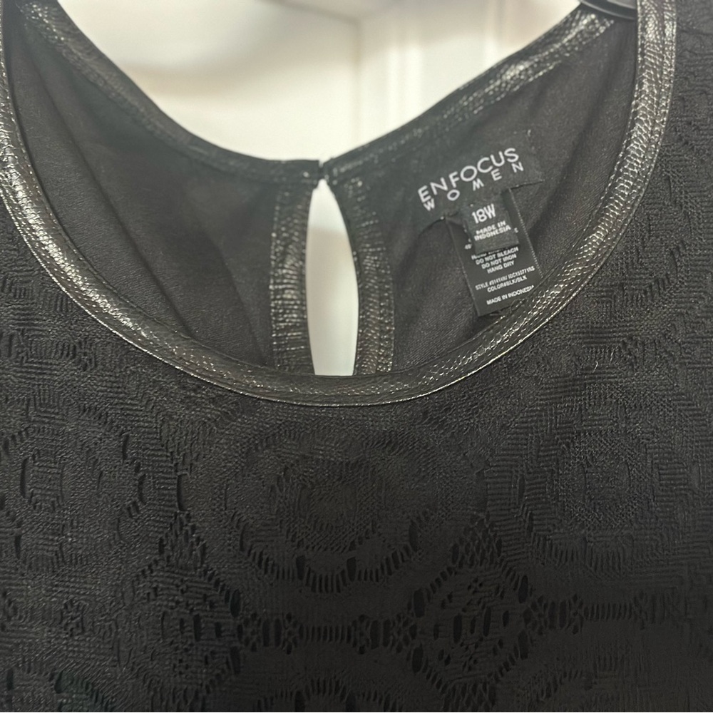🖤 Enfocus Studio Black Lace Fit & Flare Dress – Size 18W -EUC - Picture 3 of 4